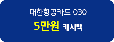 대한항공카드 030 5만원 캐시백